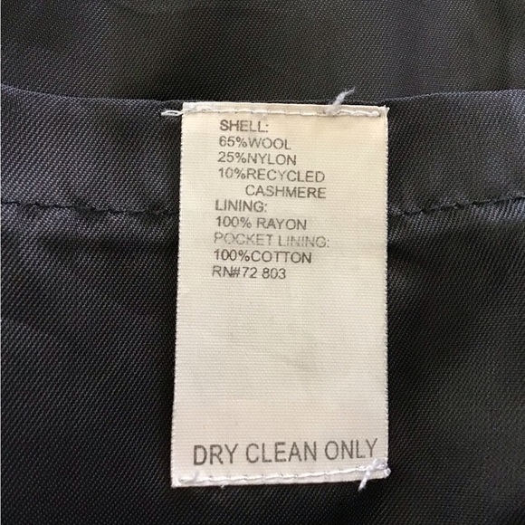 Alfani Macys Men’s Store Black Wool Cashmere Long Coat - Picture 9 of 9